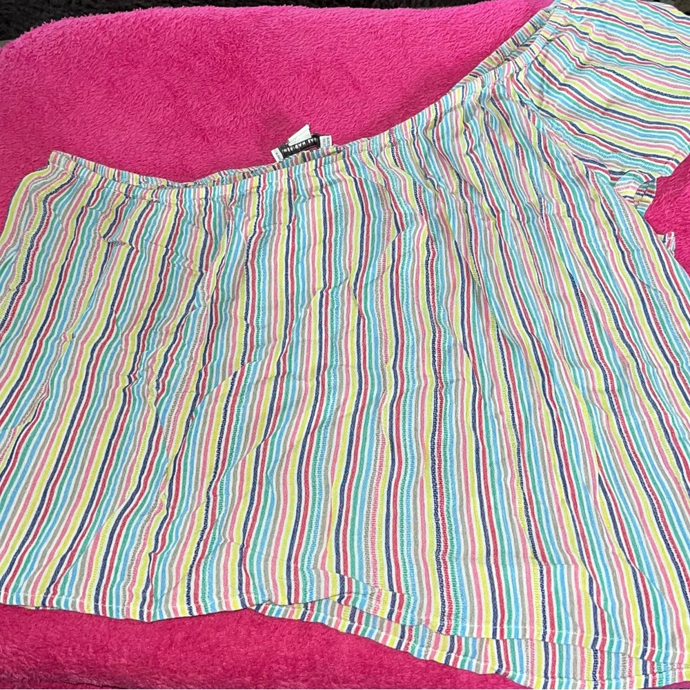 American Eagle Outfitters: Colorful Flowy One-Shoulder Tank: Size Large